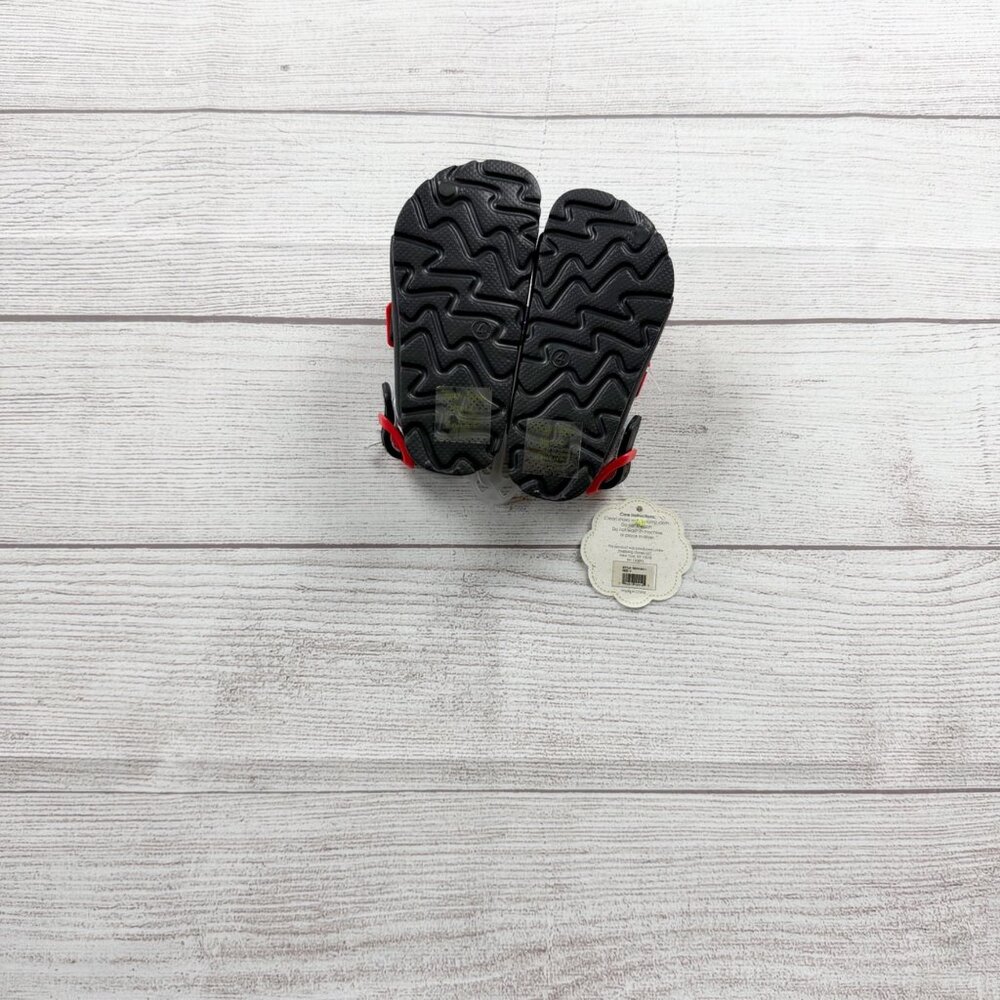 First Steps Toddler Sandals Black Fisherman Sandals Red Buckles NWT 4 - Picture 3 of 3